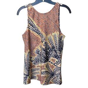 NIC+ZOE Dotty Palms Tank Top Women's Small S Neutral Multi NWT